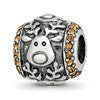 Sterling Silver Reflections Crystals Reindeer Bead