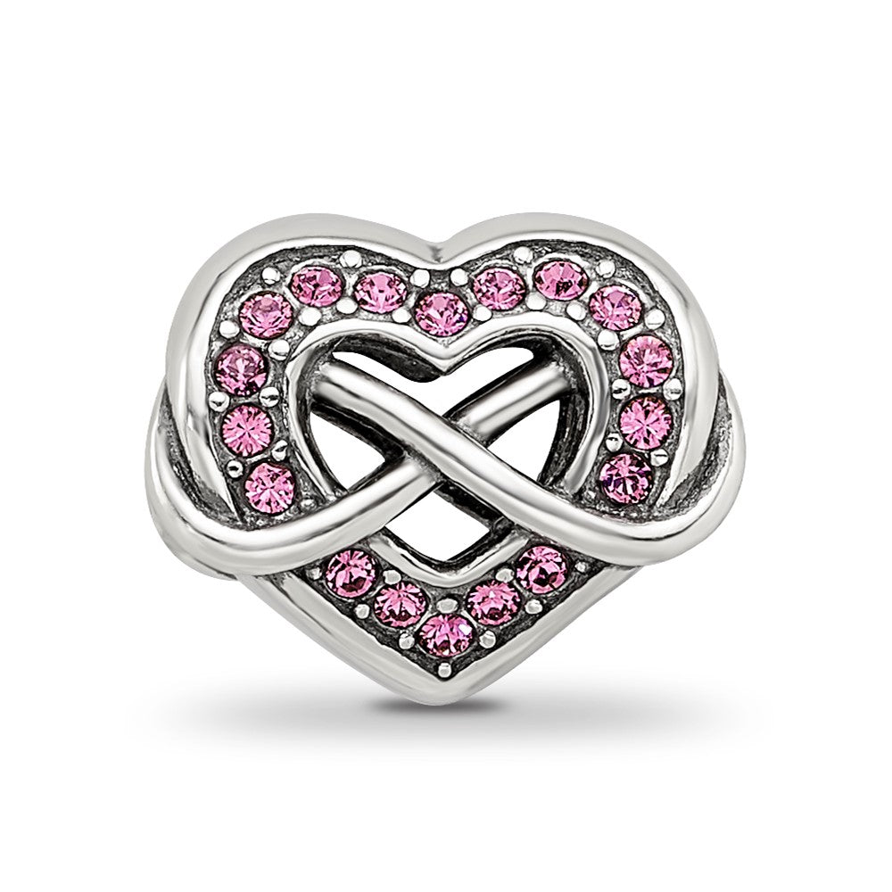 Sterling Silver Reflections Crystal Infinity Symbol in Heart Bead