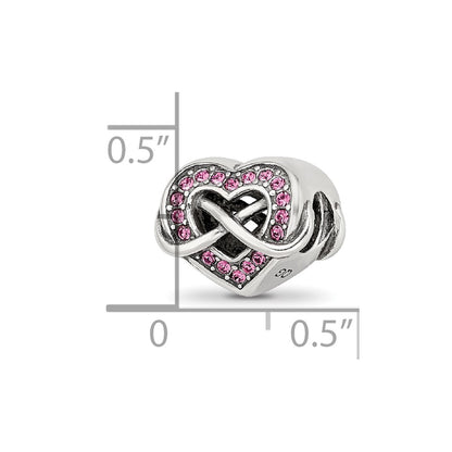 Sterling Silver Reflections Crystal Infinity Symbol in Heart Bead