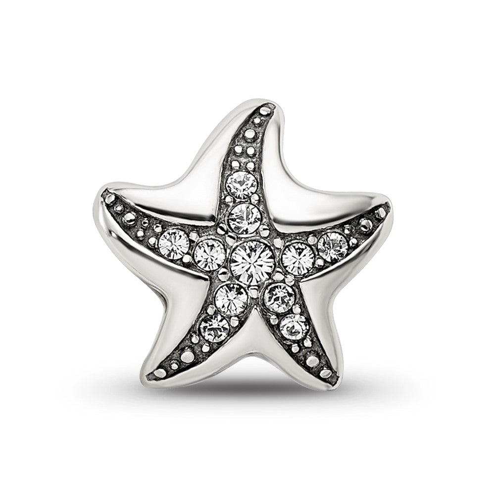 Sterling Silver Reflections Crystal Starfish Bead