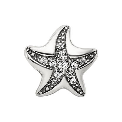 Sterling Silver Reflections Crystal Starfish Bead