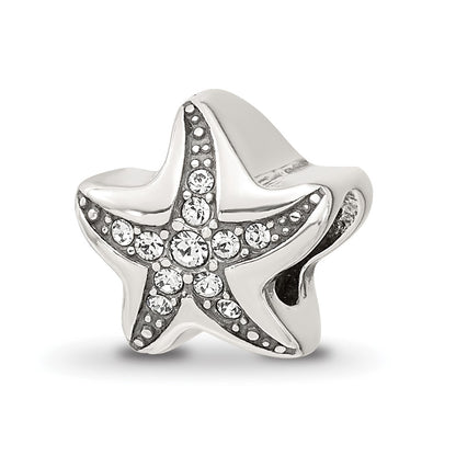 Sterling Silver Reflections Crystal Starfish Bead