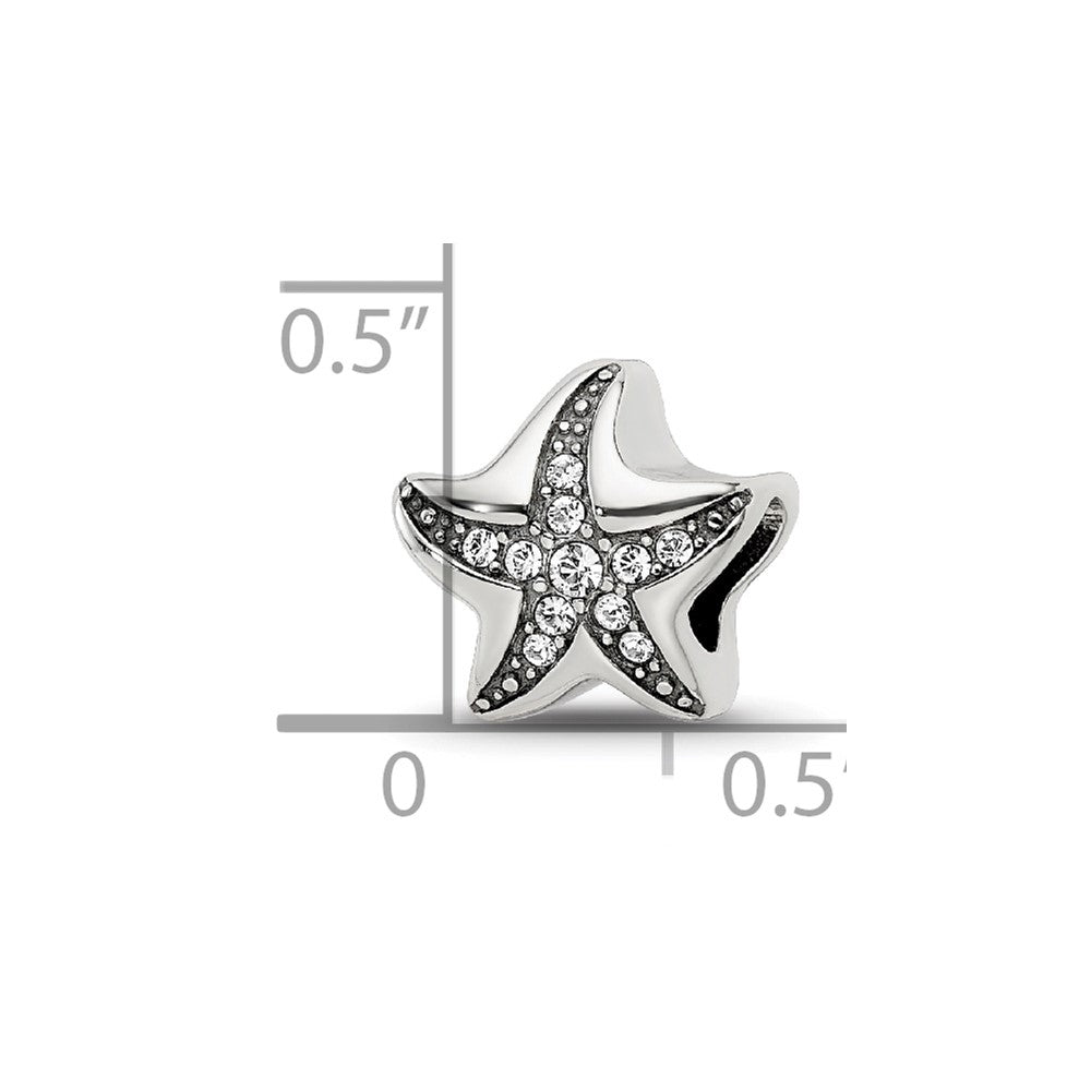 Sterling Silver Reflections Crystal Starfish Bead