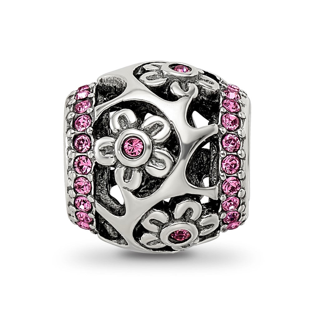 Sterling Silver Reflections Crystal Flowers Bead