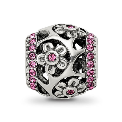 Sterling Silver Reflections Crystal Flowers Bead