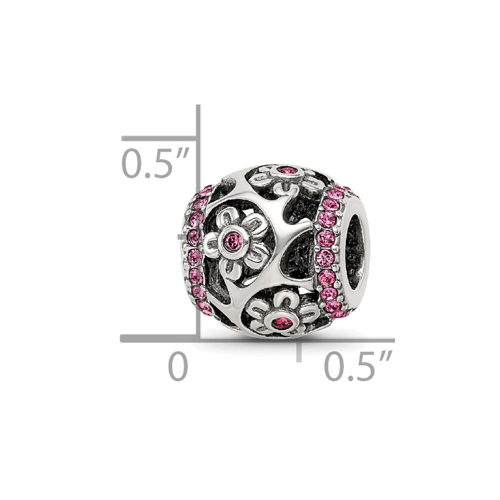 Sterling Silver Reflections Crystal Flowers Bead