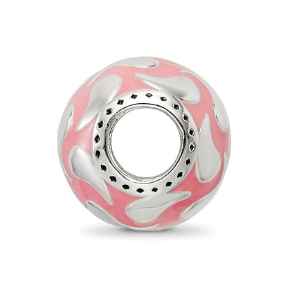 Sterling Silver Reflections Pink Enameled & Silver IP-Plated Bead
