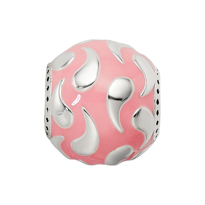 Sterling Silver Reflections Pink Enameled & Silver IP-Plated Bead