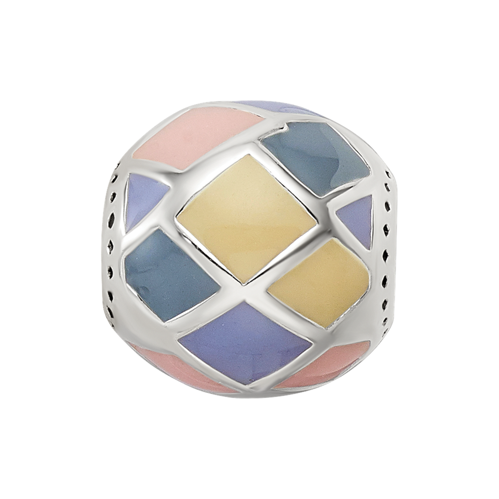 Sterling Silver Reflections Pink,Yellow & Lavender Enameled, Silver IP-Pl