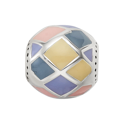 Sterling Silver Reflections Pink,Yellow & Lavender Enameled, Silver IP-Pl