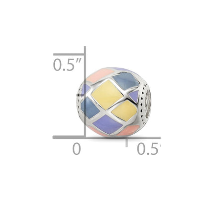 Sterling Silver Reflections Pink,Yellow & Lavender Enameled, Silver IP-Pl