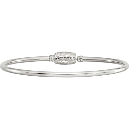 Sterling Silver Reflections Bangle with Silver Clasp Bead