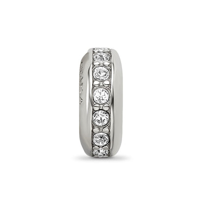 Sterling Silver Reflections Crystal Silicone Gripper Bead