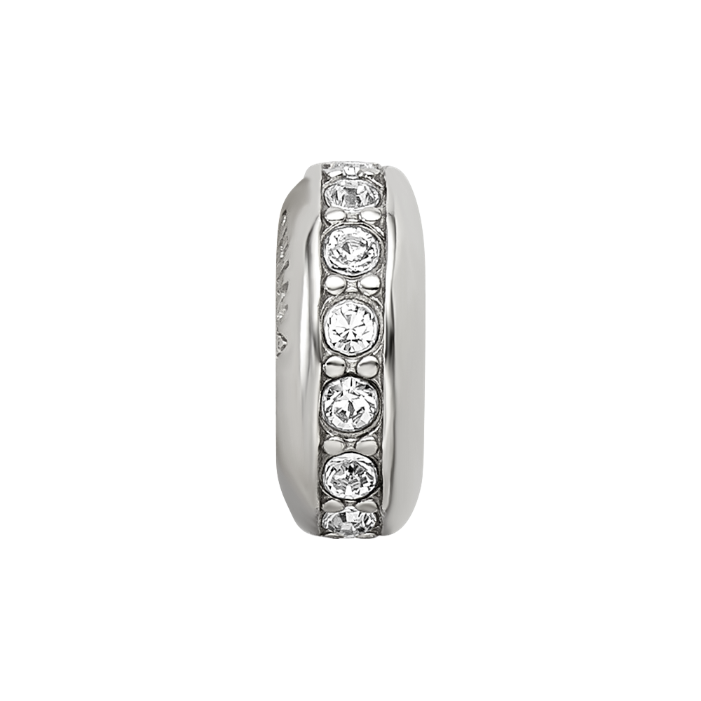 Sterling Silver Reflections Crystal Silicone Gripper Bead
