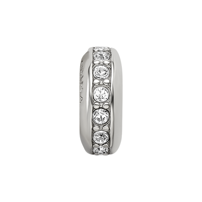 Sterling Silver Reflections Crystal Silicone Gripper Bead