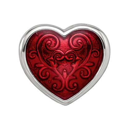 Sterling Silver Reflections Rh-plated Red Enamel Embelishment Bead