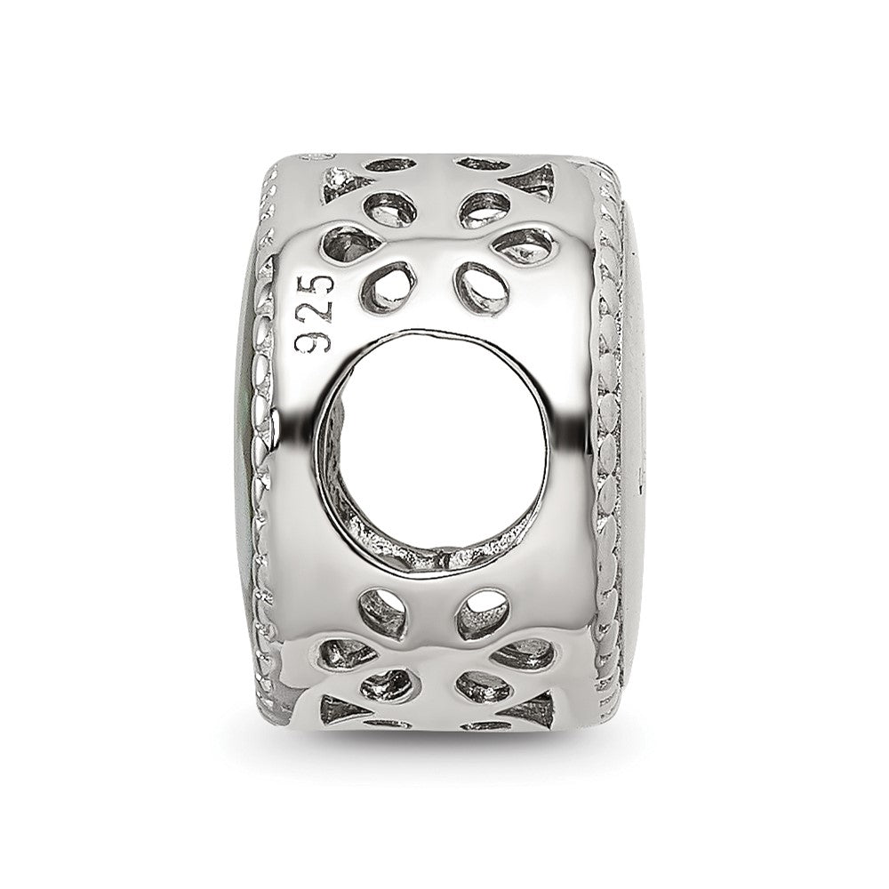 Sterling Silver Reflections Rhodium-plated January Flower Bead