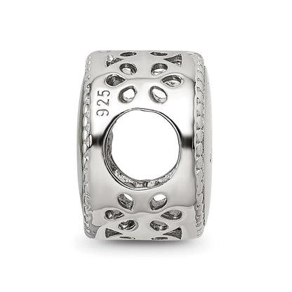 Sterling Silver Reflections Rhodium-plated January Flower Bead