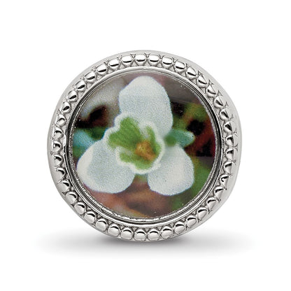 Sterling Silver Reflections Rhodium-plated January Flower Bead