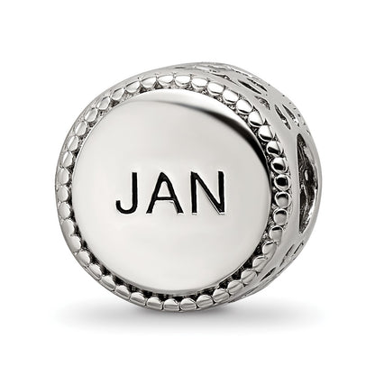 Sterling Silver Reflections Rhodium-plated January Flower Bead