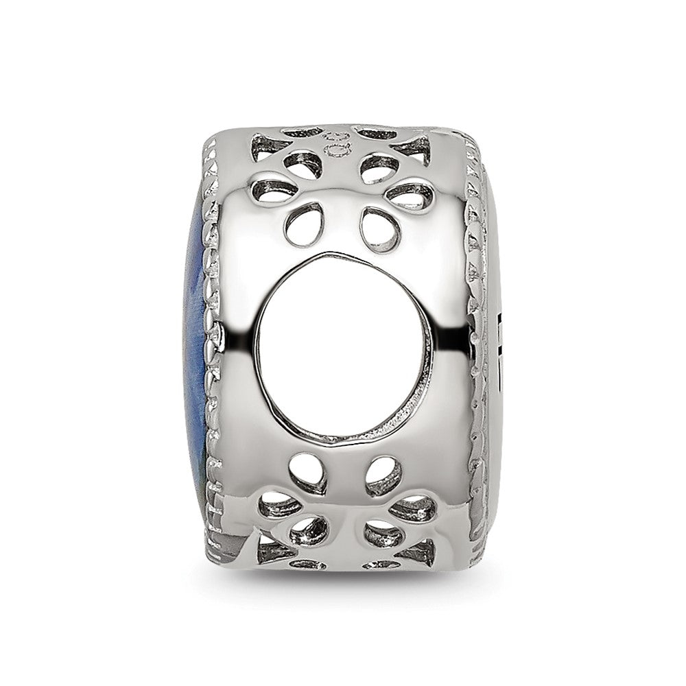 Sterling Silver Reflections Rhodium-plated February Flower Bead