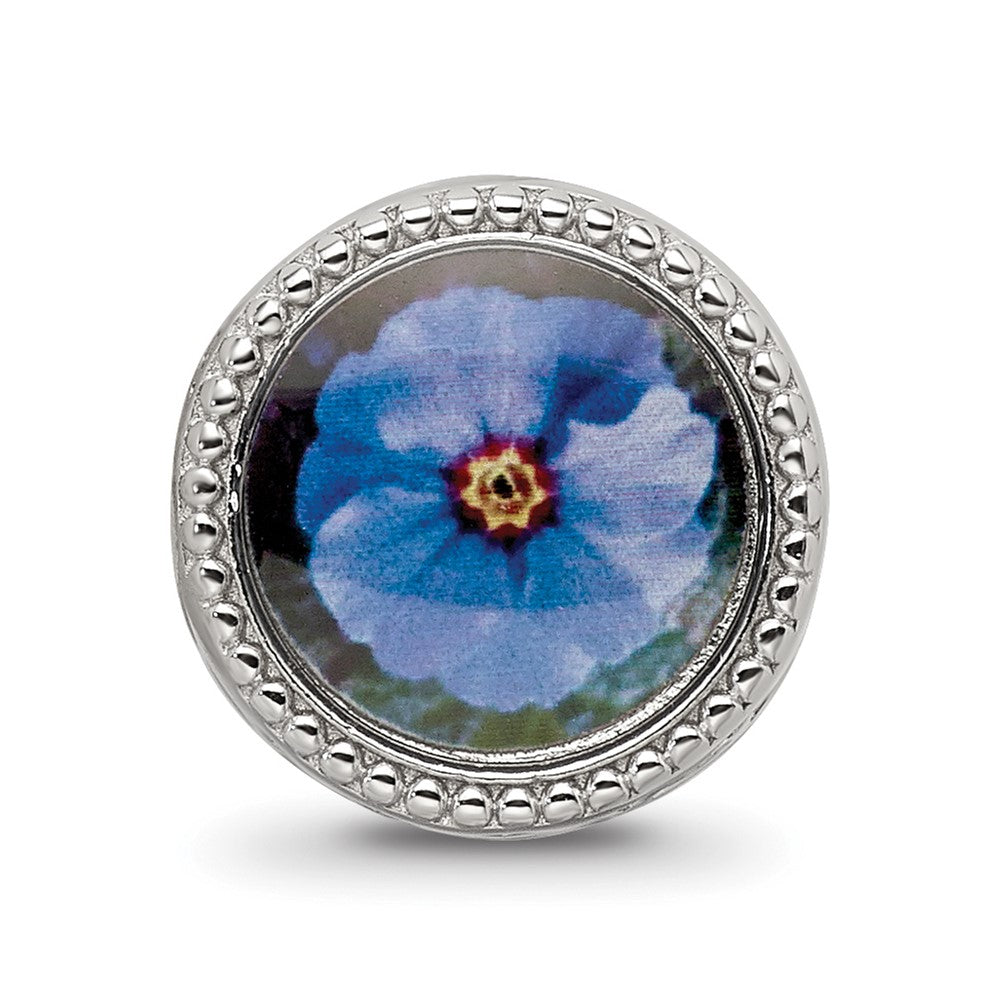 Sterling Silver Reflections Rhodium-plated February Flower Bead