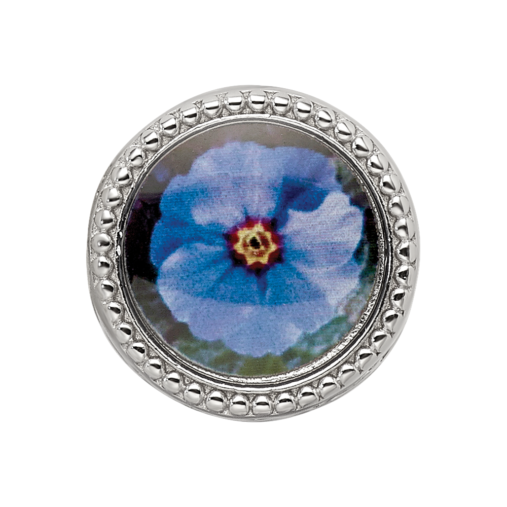 Sterling Silver Reflections Rhodium-plated February Flower Bead