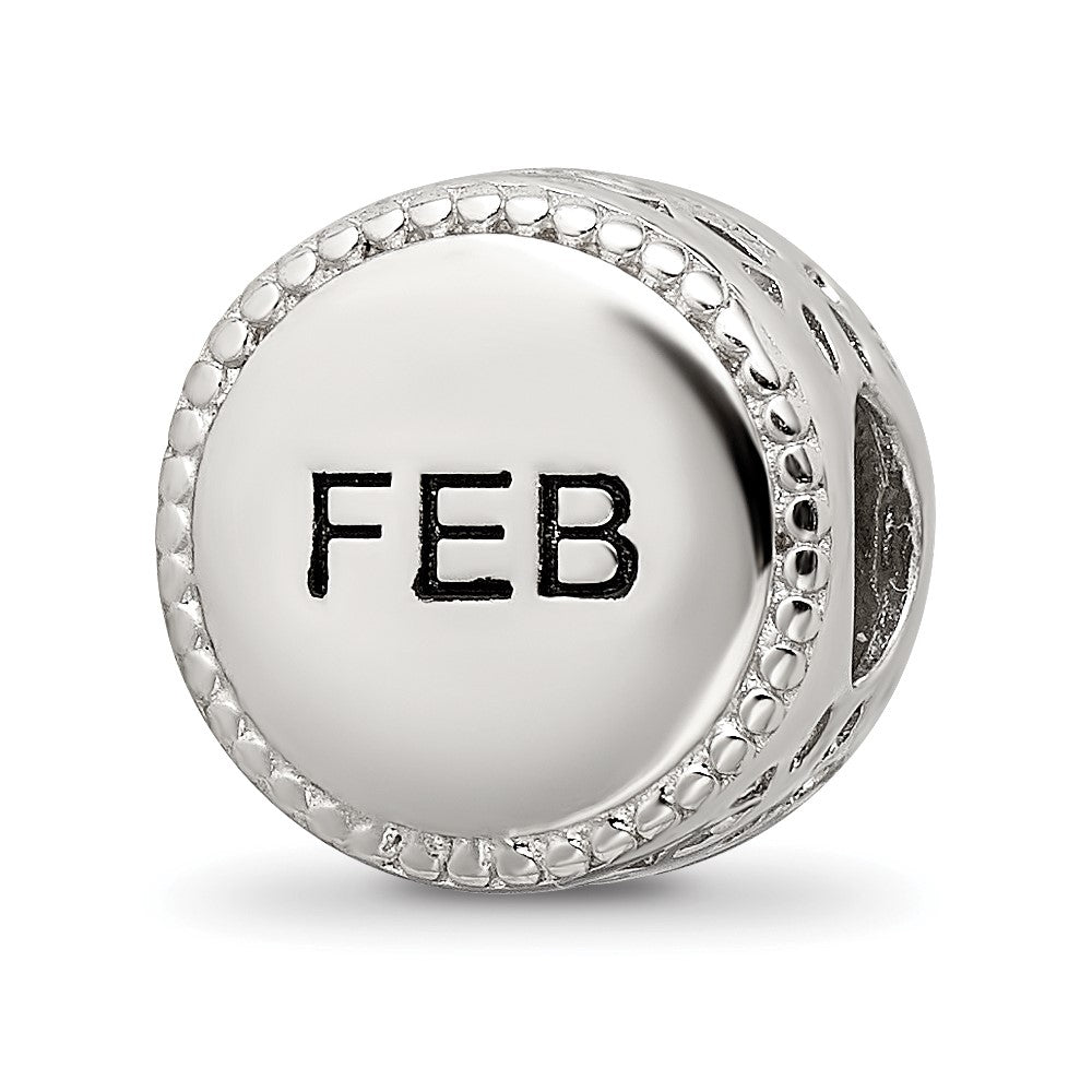 Sterling Silver Reflections Rhodium-plated February Flower Bead