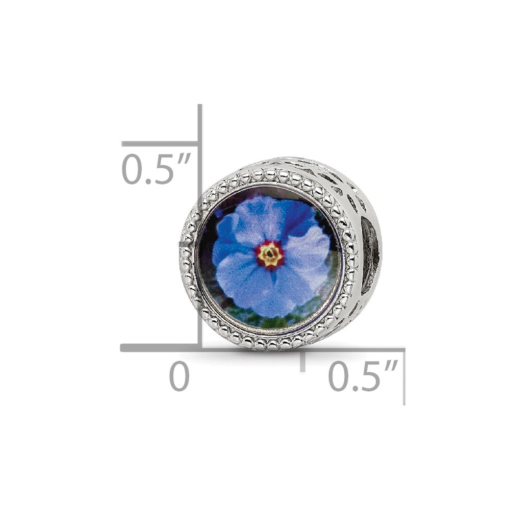 Sterling Silver Reflections Rhodium-plated February Flower Bead