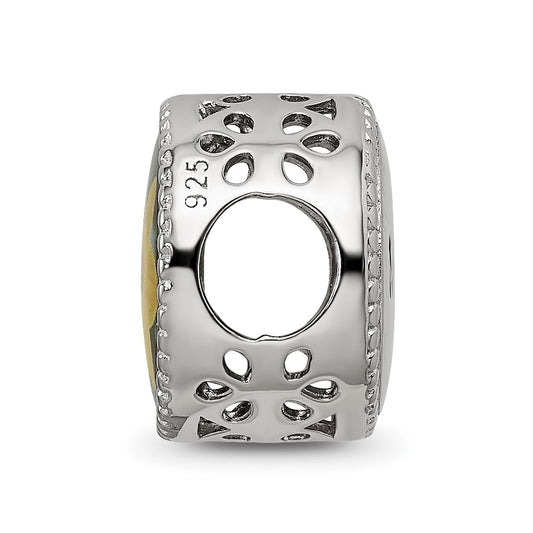 Sterling Silver Reflections Rhodium-plated March Flower Bead