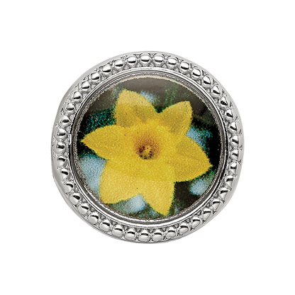 Sterling Silver Reflections Rhodium-plated March Flower Bead