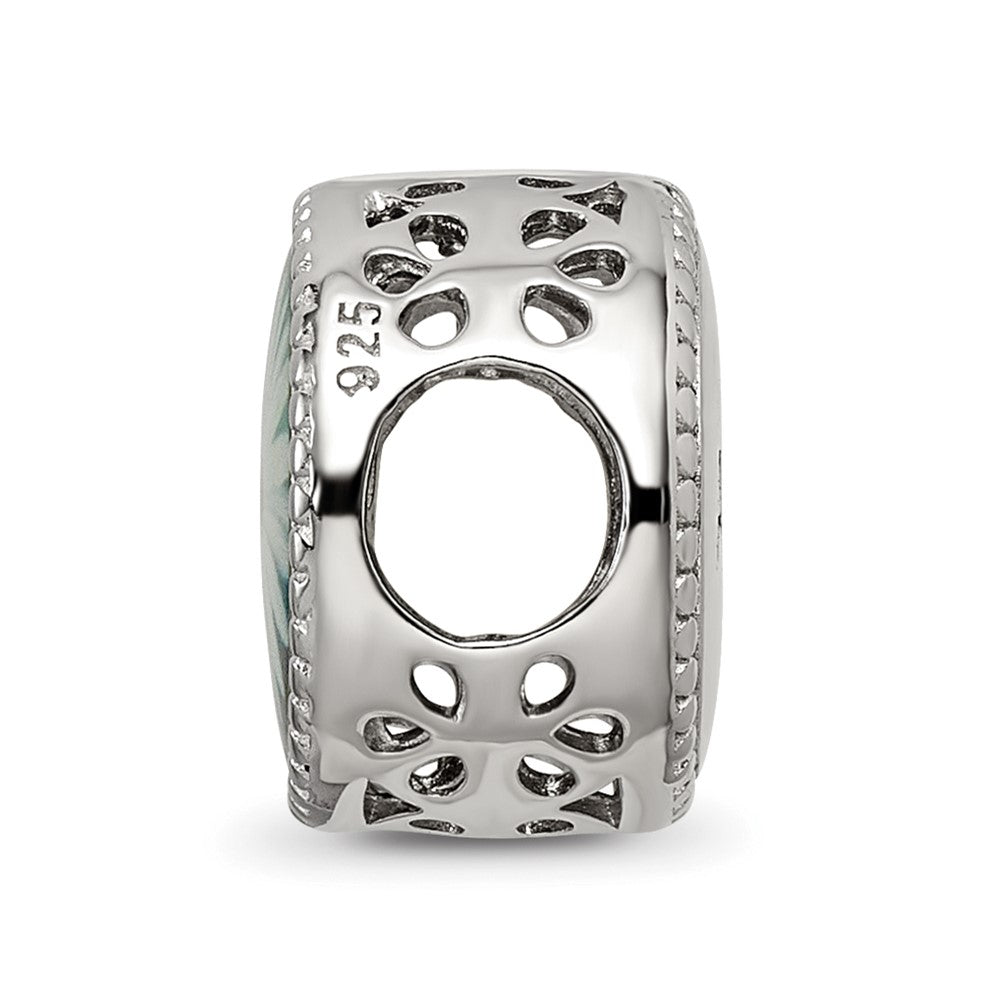 Sterling Silver Reflections Rhodium-plated April Flower Bead