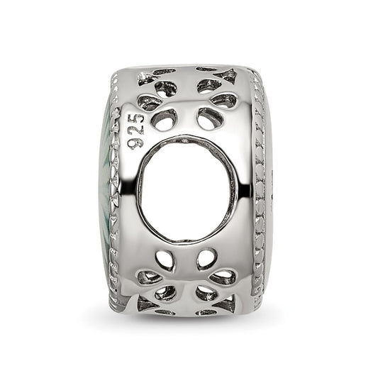 Sterling Silver Reflections Rhodium-plated April Flower Bead