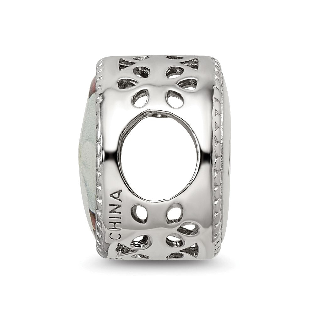 Sterling Silver Reflections Rhodium-plated May Flower Bead