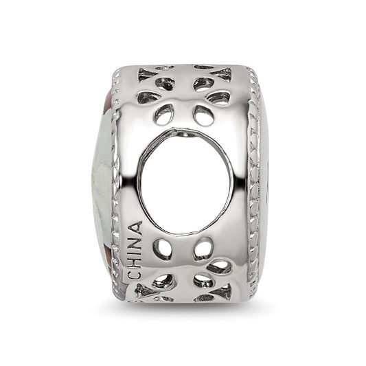 Sterling Silver Reflections Rhodium-plated May Flower Bead