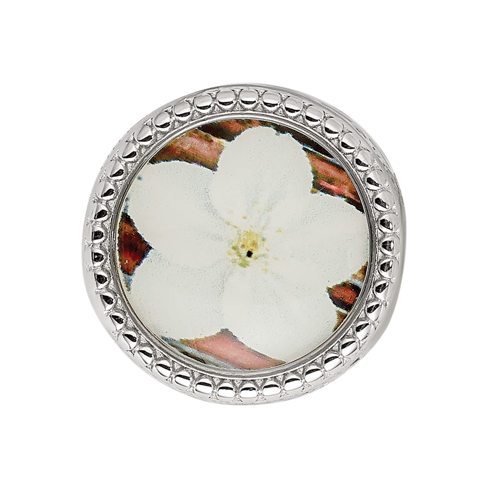 Sterling Silver Reflections Rhodium-plated May Flower Bead