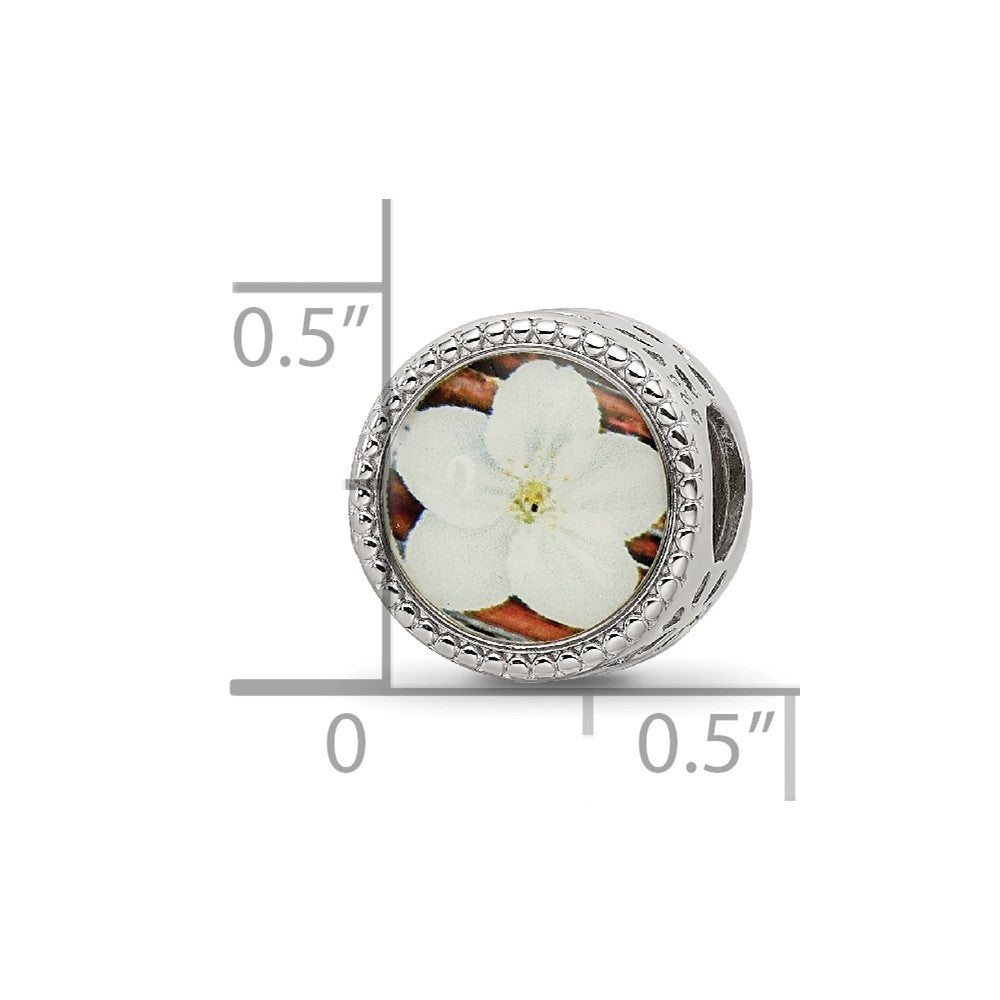 Sterling Silver Reflections Rhodium-plated May Flower Bead