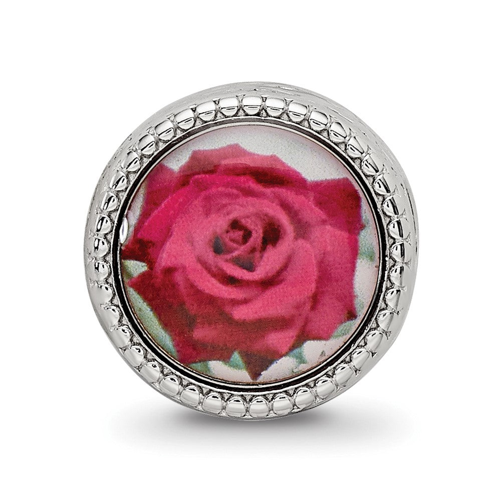 Sterling Silver Reflections Rhodium-plated June Flower Bead