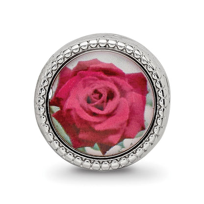 Sterling Silver Reflections Rhodium-plated June Flower Bead