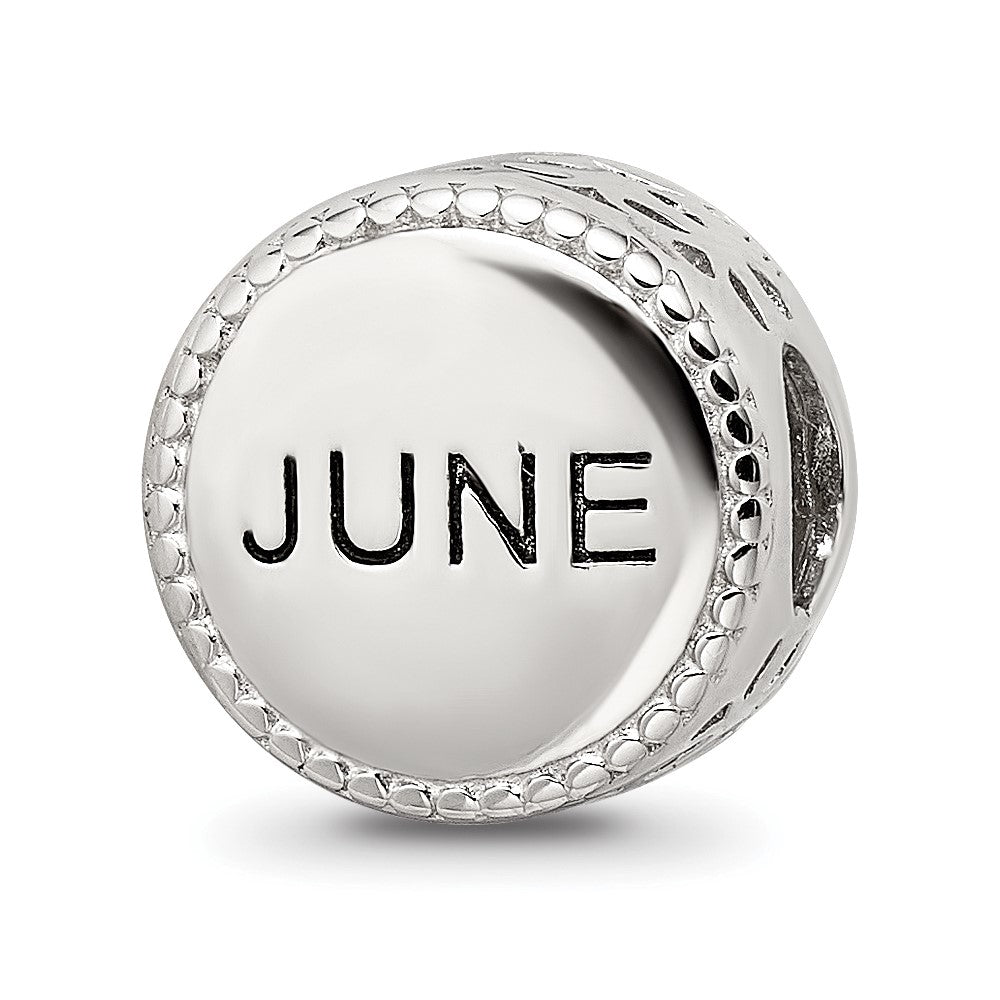 Sterling Silver Reflections Rhodium-plated June Flower Bead