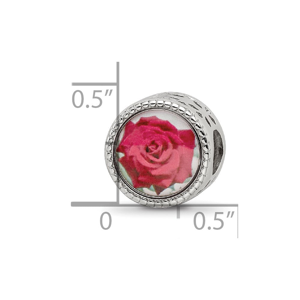 Sterling Silver Reflections Rhodium-plated June Flower Bead