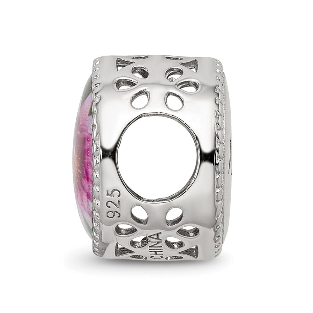 Sterling Silver Reflections Rhodium-plated July Flower Bead