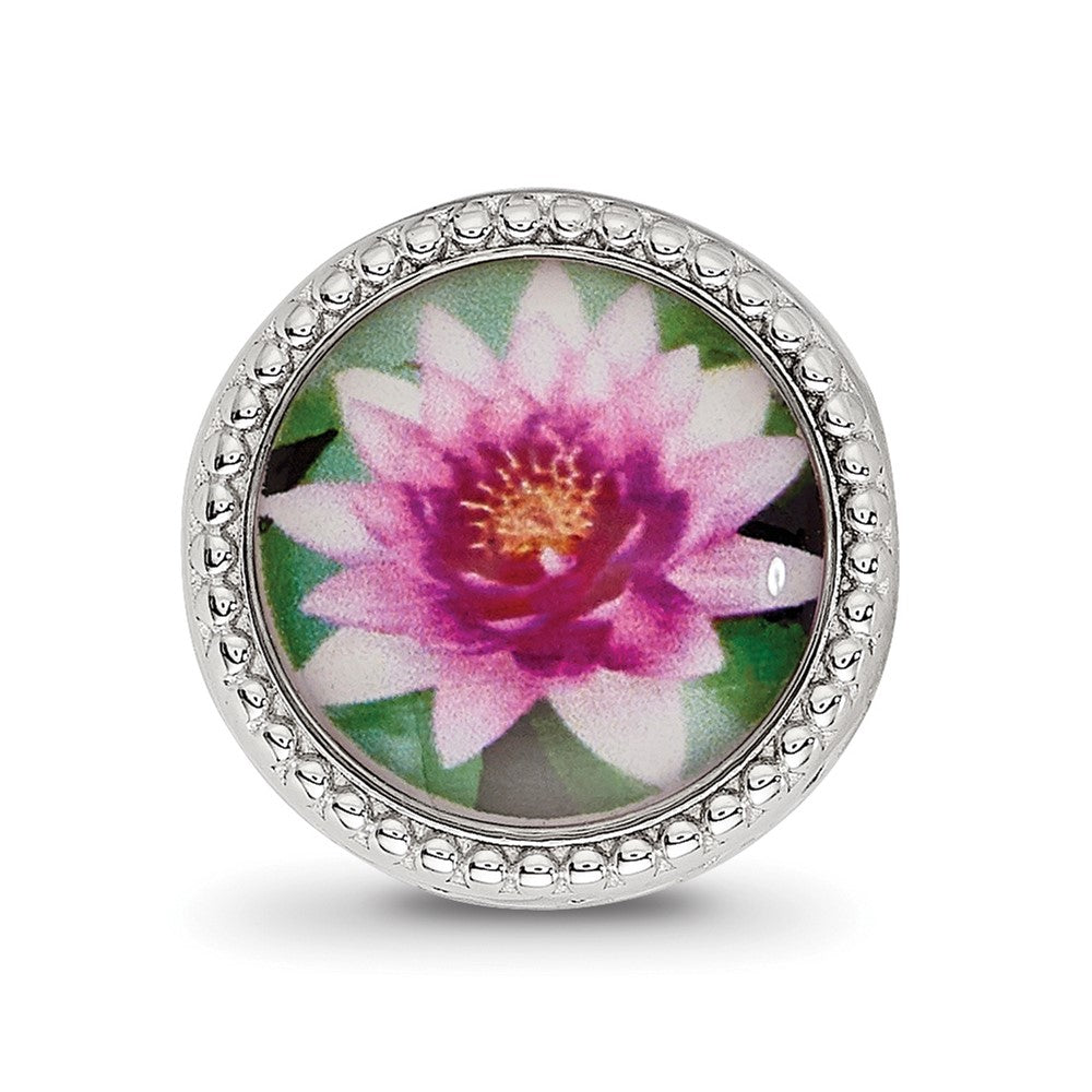 Sterling Silver Reflections Rhodium-plated July Flower Bead