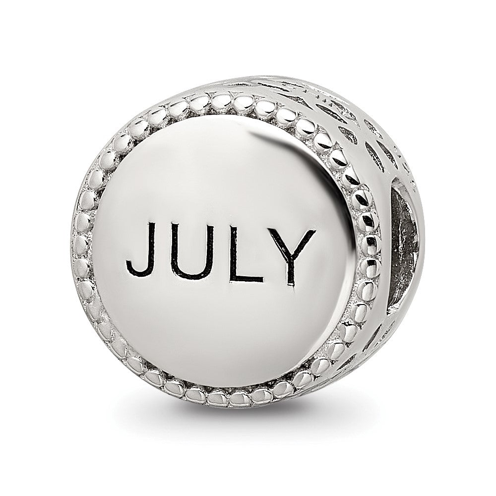 Sterling Silver Reflections Rhodium-plated July Flower Bead