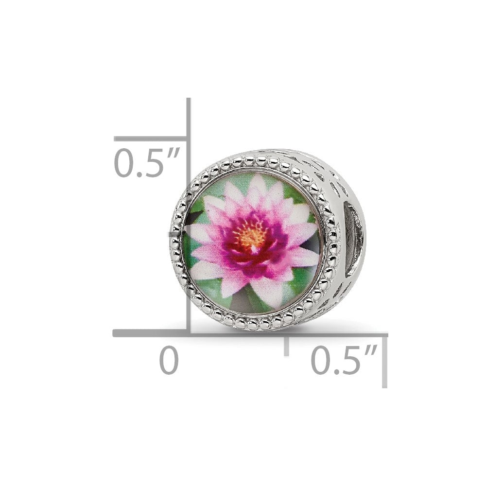 Sterling Silver Reflections Rhodium-plated July Flower Bead