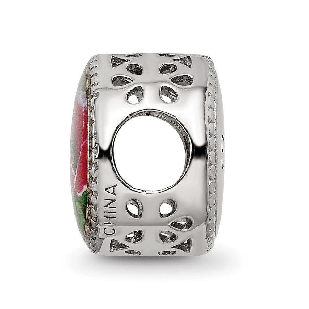 Sterling Silver Reflections Rhodium-plated August Flower Bead