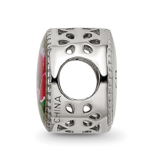 Sterling Silver Reflections Rhodium-plated August Flower Bead