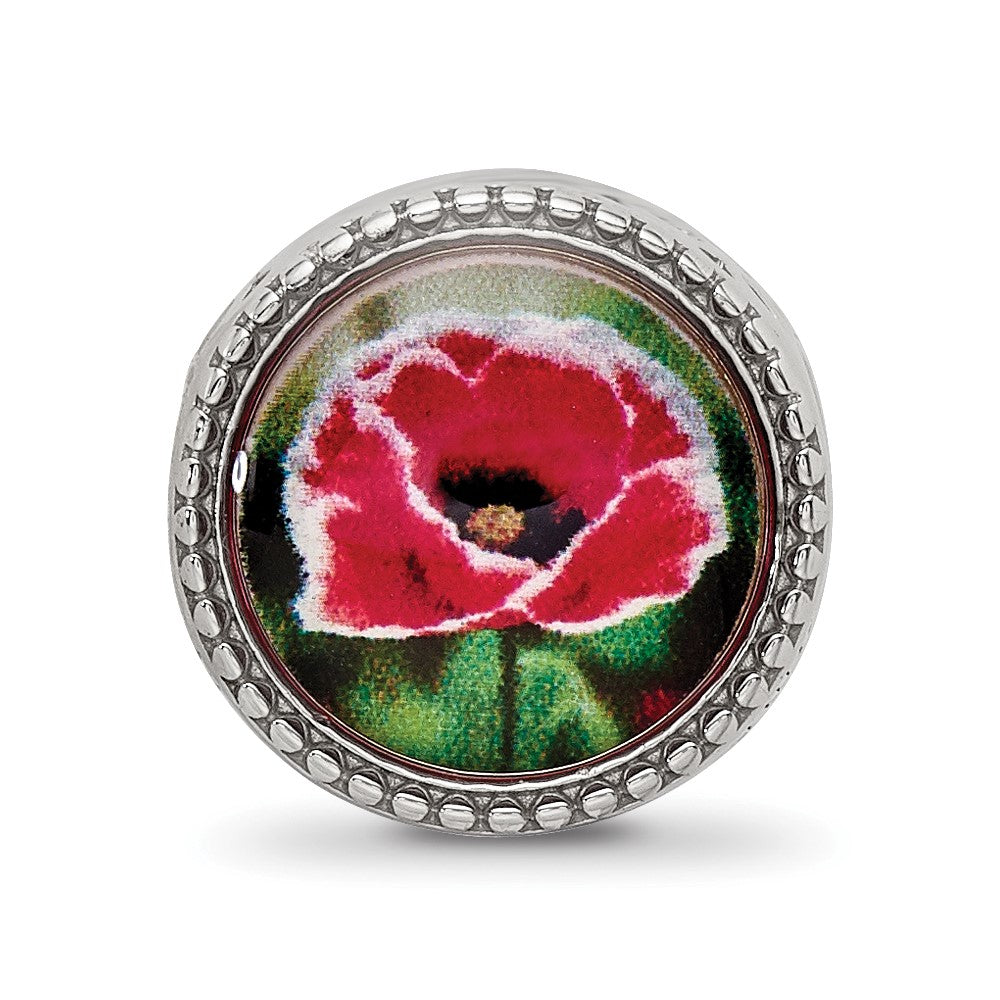 Sterling Silver Reflections Rhodium-plated August Flower Bead
