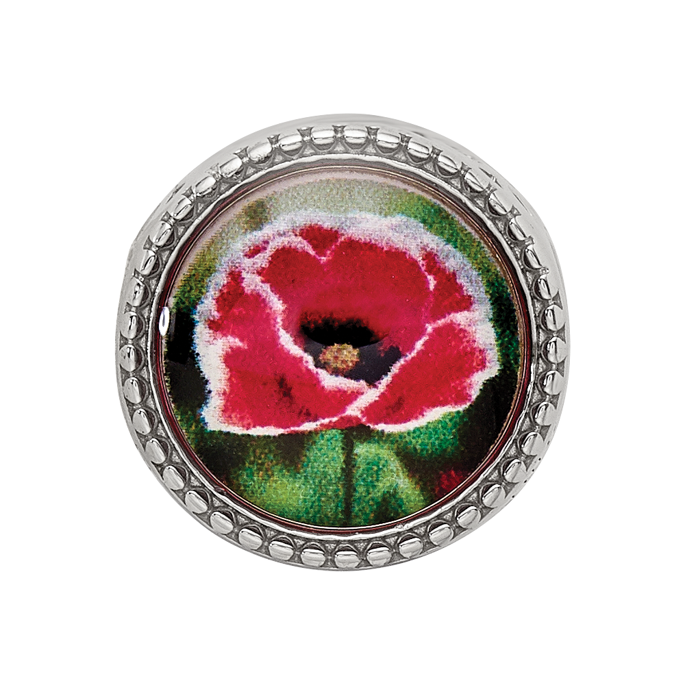 Sterling Silver Reflections Rhodium-plated August Flower Bead
