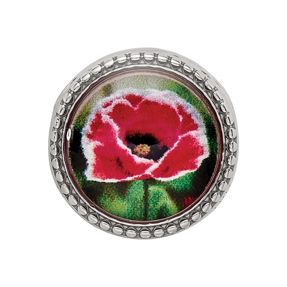 Sterling Silver Reflections Rhodium-plated August Flower Bead